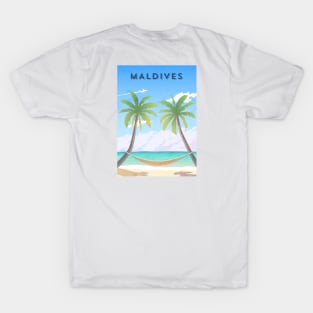 Maldives. Retro travel poster T-Shirt